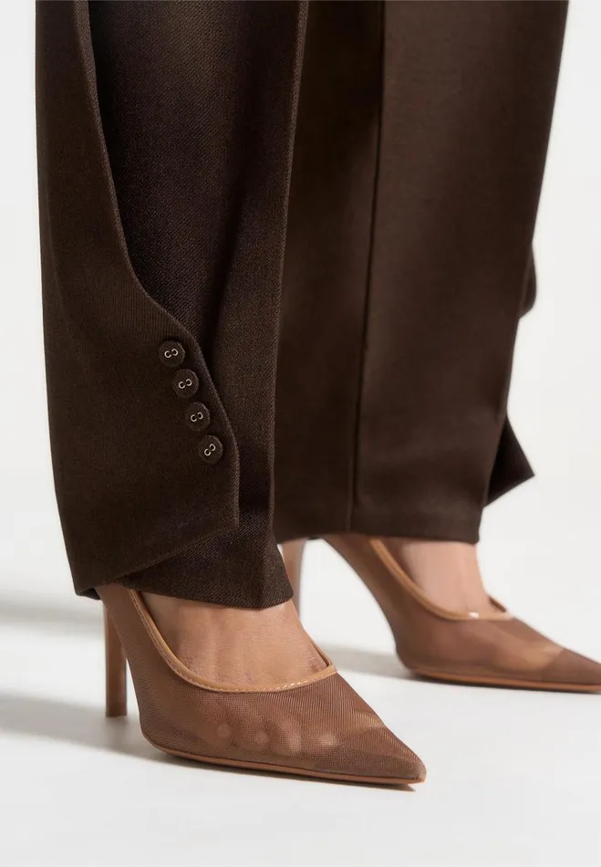 Manire De Voir Matching Sets Manire De Voir Woman Twist Leg Tailored Trousers 8211 Brown