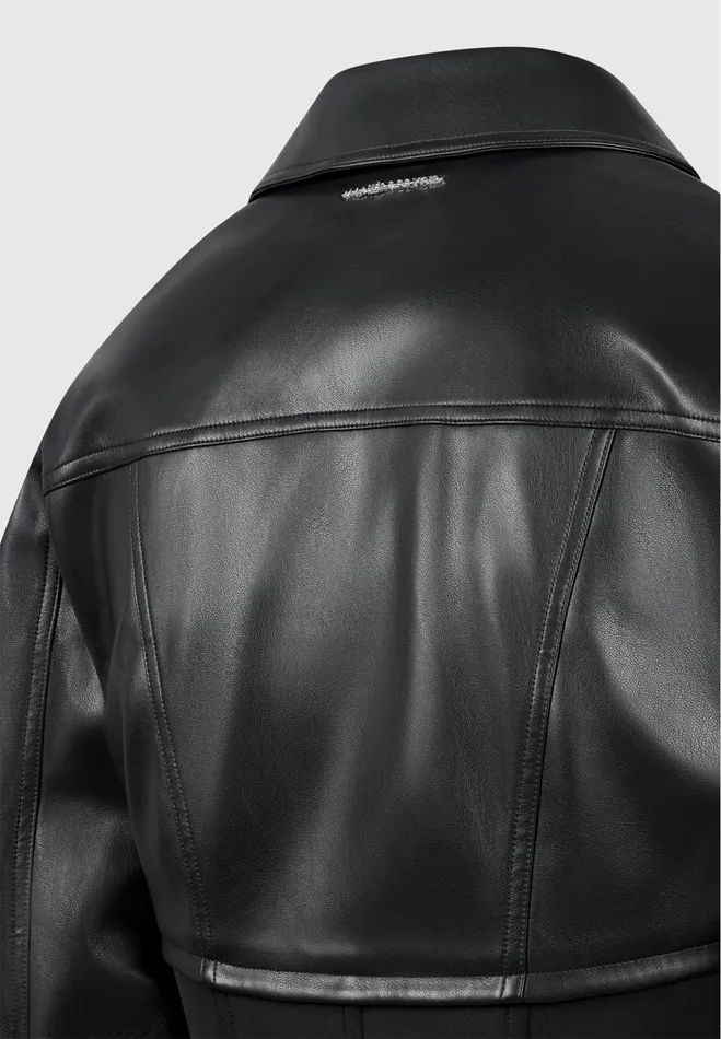 Manire De Voir Matching Sets Manire De Voir Woman Vegan Leather Contour Jacket 8211 Black