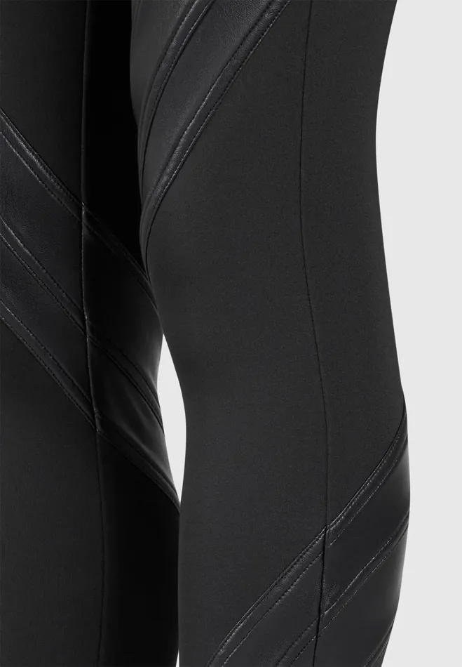 Manire De Voir Matching Sets Manire De Voir Woman Vegan Leather Contour Leggings 8211 Black