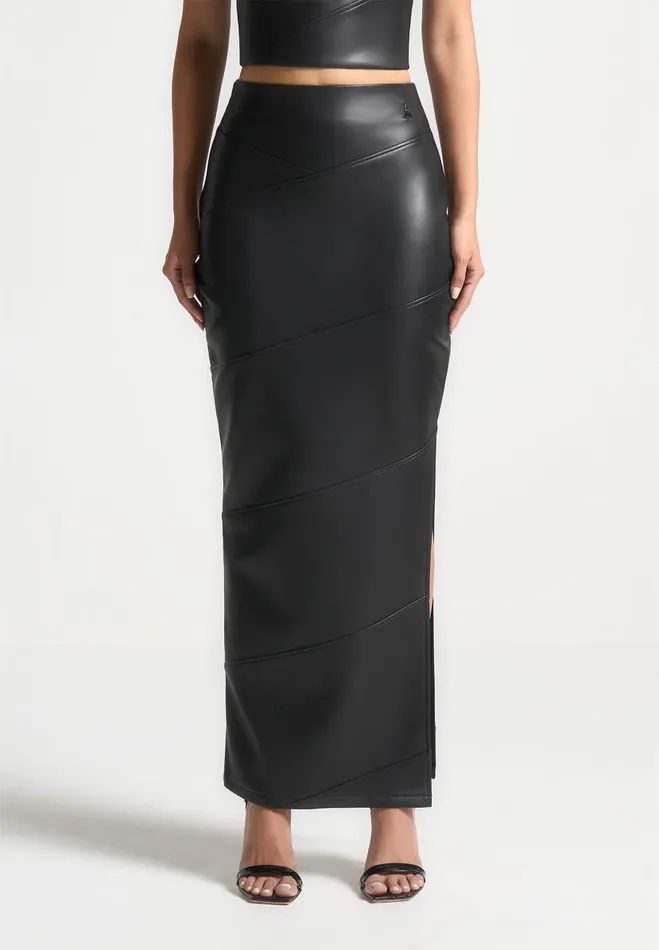Manire De Voir Matching Sets Manire De Voir Woman Vegan Leather Midaxi Skirt 8211 Black