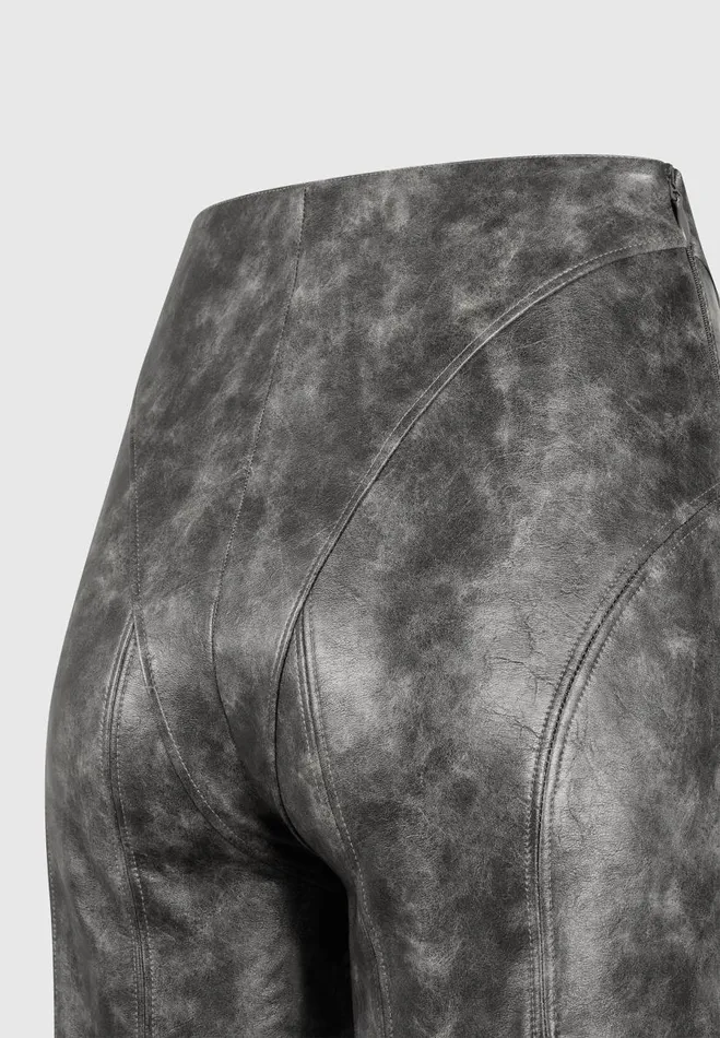 Manire De Voir Matching Sets Manire De Voir Woman Vintage Vegan Leather Trousers 8211 Grey