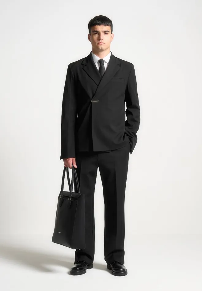 Manire De Voir Modern Tailoring Manire De Voir Man Double Breasted Pinstripe Suit Jacket 8211 Black