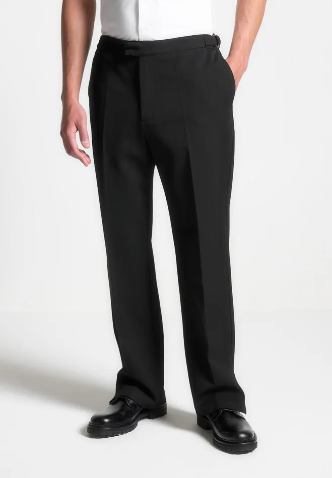 Manire De Voir Modern Tailoring Manire De Voir Man Regular Fit Pinstripe Tailored Trousers 8211 Black