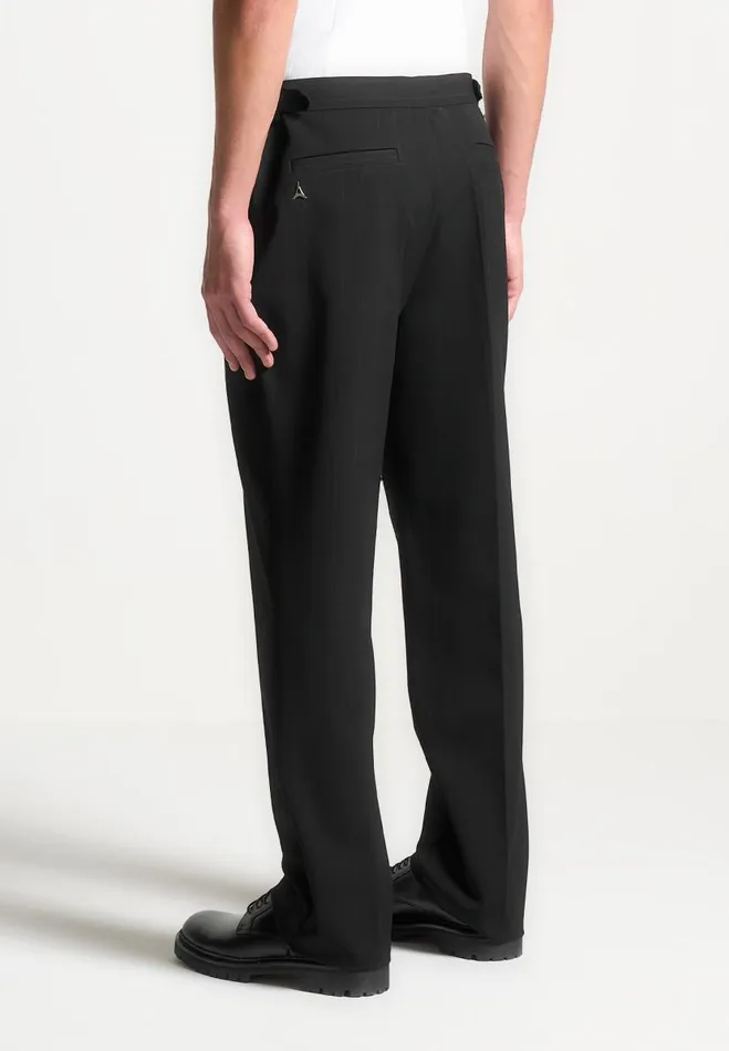 Manire De Voir Modern Tailoring Manire De Voir Man Regular Fit Pinstripe Tailored Trousers 8211 Black