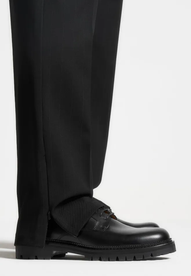 Manire De Voir Modern Tailoring Manire De Voir Man Regular Fit Pinstripe Tailored Trousers 8211 Black
