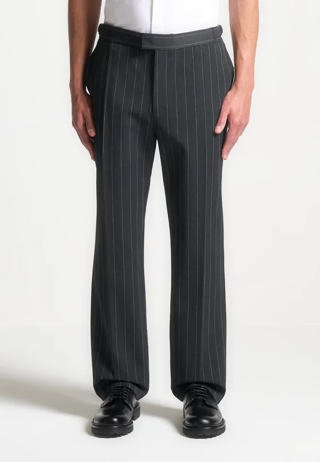 Manire De Voir Modern Tailoring Manire De Voir Man Regular Fit Pinstripe Tailored Trousers 8211 Grey