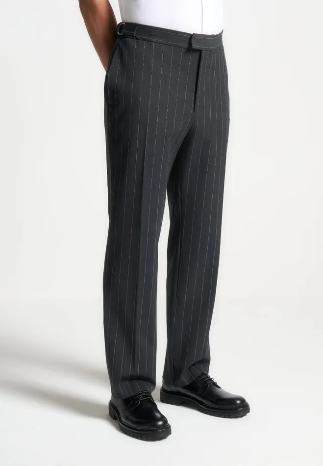 Manire De Voir Modern Tailoring Manire De Voir Man Regular Fit Pinstripe Tailored Trousers 8211 Grey