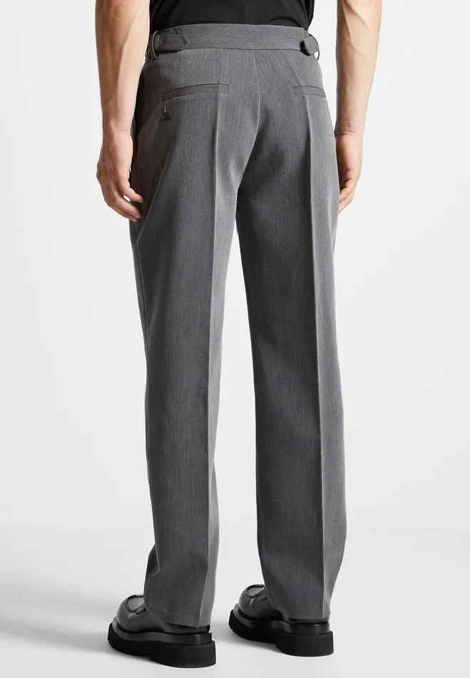 Manire De Voir Modern Tailoring Manire De Voir Man Relaxed Fit Grained Pleated Tailored Trousers 8211 Dark Grey