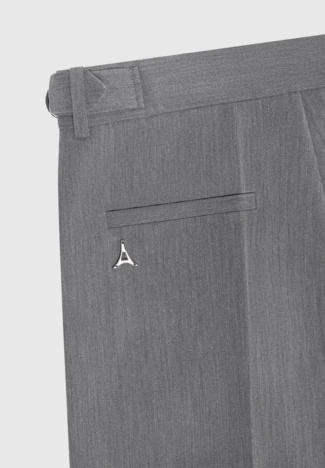 Manire De Voir Modern Tailoring Manire De Voir Man Relaxed Fit Grained Pleated Tailored Trousers 8211 Dark Grey