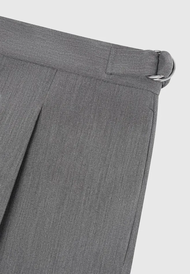 Manire De Voir Modern Tailoring Manire De Voir Man Relaxed Fit Grained Pleated Tailored Trousers 8211 Dark Grey