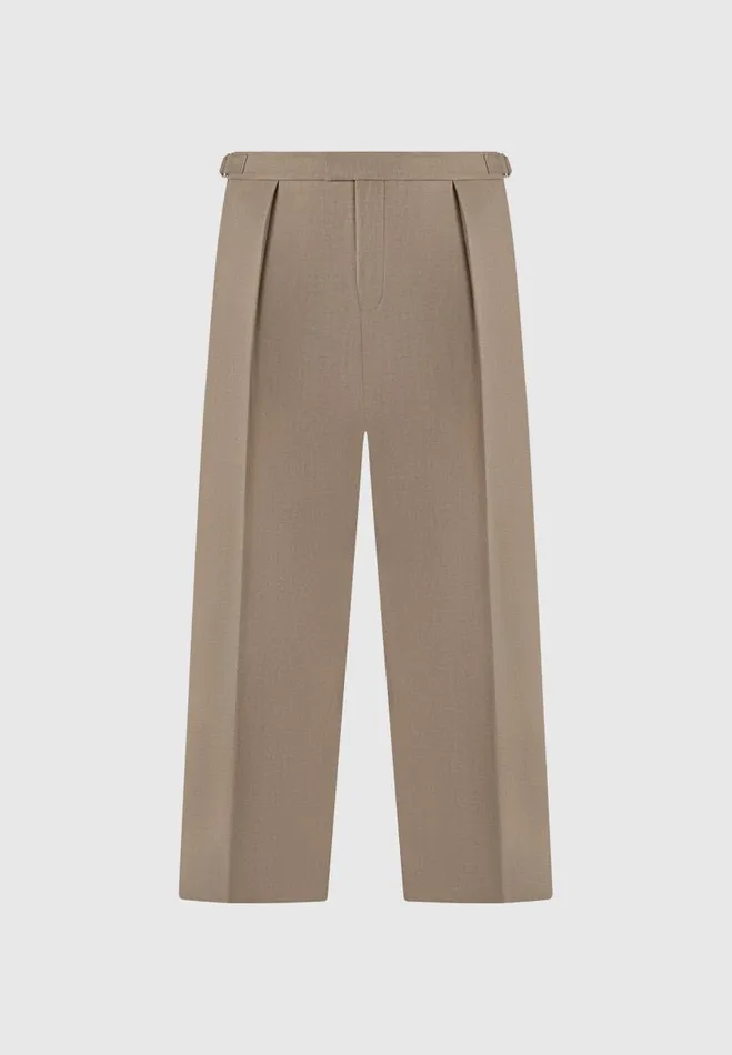 Manire De Voir Modern Tailoring Manire De Voir Man Relaxed Fit Hatched Pleated Tailored Trousers 8211 Khaki