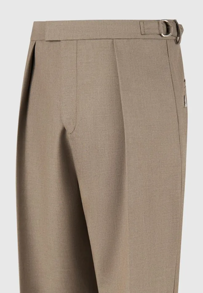 Manire De Voir Modern Tailoring Manire De Voir Man Relaxed Fit Hatched Pleated Tailored Trousers 8211 Khaki