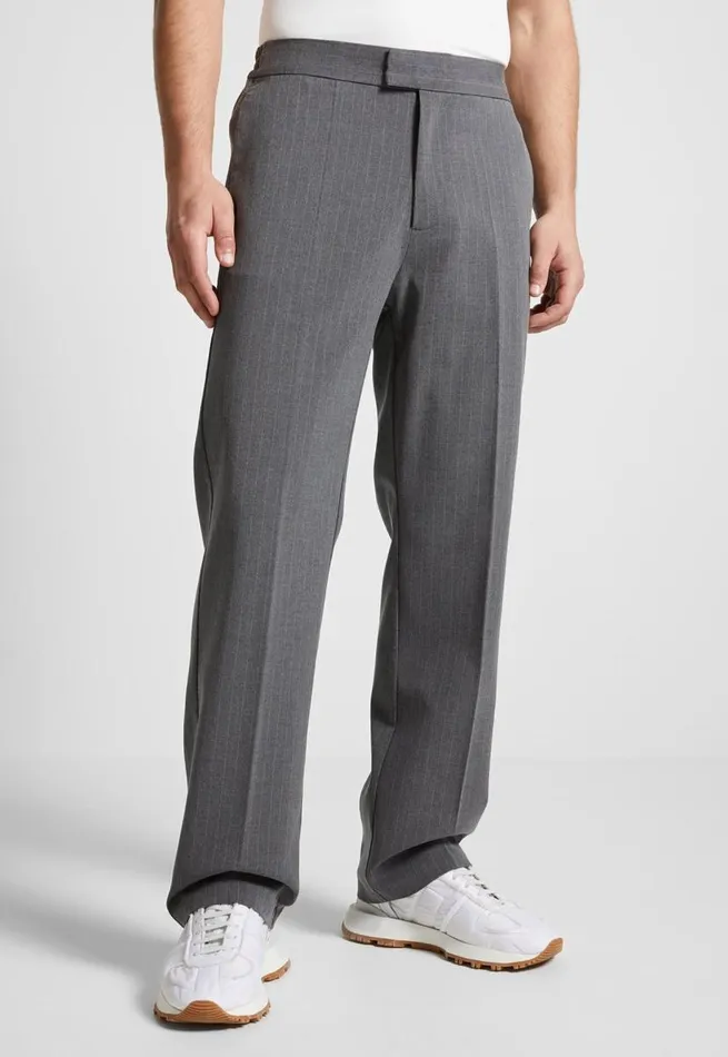 Manire De Voir Modern Tailoring Manire De Voir Man Relaxed Fit Pinstripe Tailored Trousers 8211 Grey Manire De Voir Modern Tailoring Manire De Voir Man Relaxed Fit Pinstripe Tailored Trousers 8211 Grey