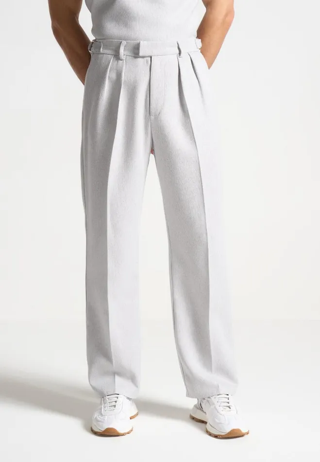Manire De Voir Modern Tailoring Manire De Voir Man Relaxed Fit Textured Twin Pleat Tailored Trousers 8211 Grey Manire De Voir Modern Tailoring Manire De Voir Man Relaxed Fit Textured Twin Pleat Tailored Trousers 8211 Grey