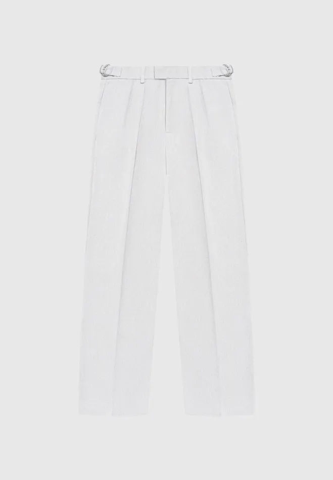 Manire De Voir Modern Tailoring Manire De Voir Man Relaxed Fit Textured Twin Pleat Tailored Trousers 8211 Grey