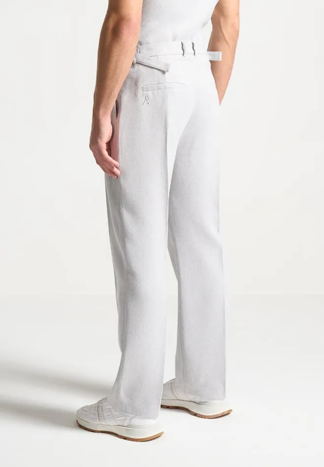 Manire De Voir Modern Tailoring Manire De Voir Man Relaxed Fit Textured Twin Pleat Tailored Trousers 8211 Grey
