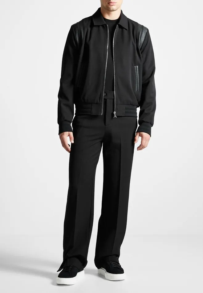 Manire De Voir Modern Tailoring Manire De Voir Man Straight Leg Buttoned Cuff Trousers 8211 Black