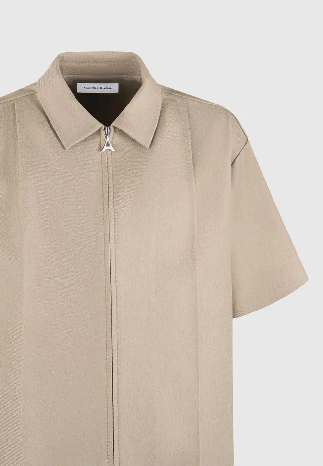 Manire De Voir Shirts Manire De Voir Man Boxy Shirt With Crease 8211 Beige