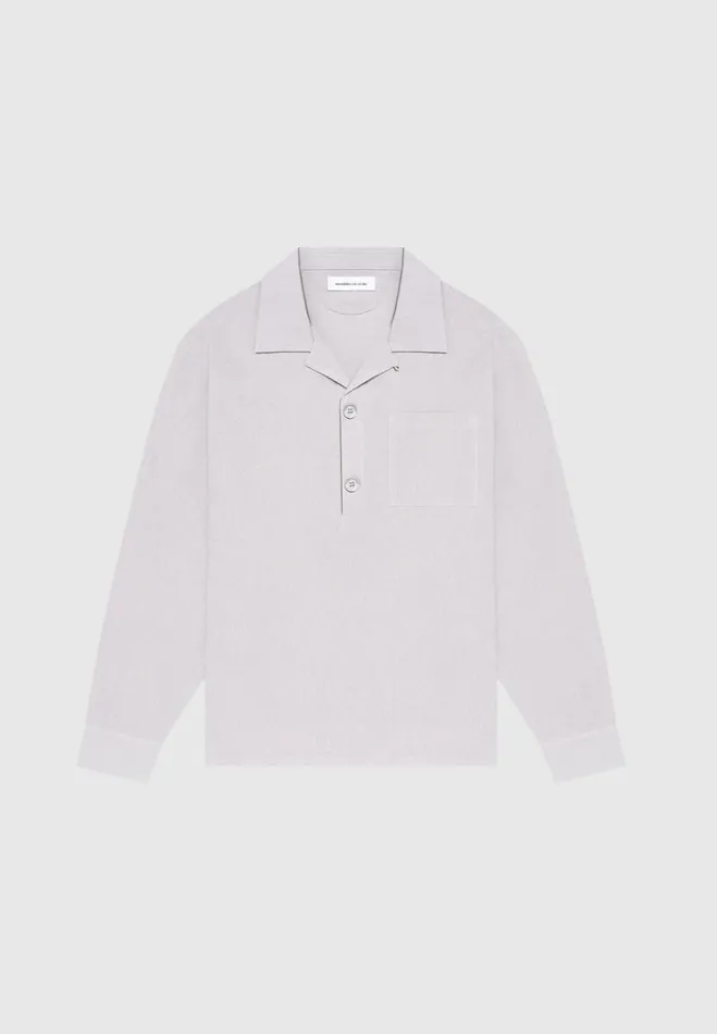 Manire De Voir Shirts Manire De Voir Man Crinkled Linen Pullover Shirt 8211 Grey