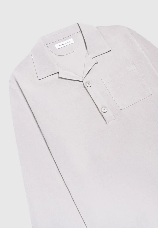 Manire De Voir Shirts Manire De Voir Man Crinkled Linen Pullover Shirt 8211 Grey