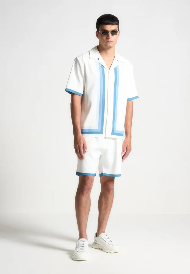 Manire De Voir Short Sets Manire De Voir Man Contrast Border Shorts 8211 WhiteBlue Manire De Voir Short Sets Manire De Voir Man Contrast Border Shorts 8211 WhiteBlue