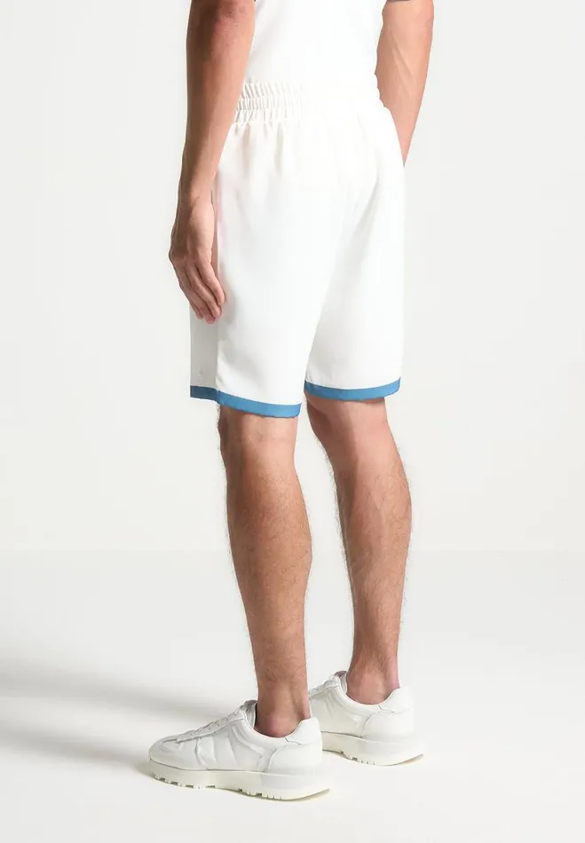 Manire De Voir Short Sets Manire De Voir Man Contrast Border Shorts 8211 WhiteBlue