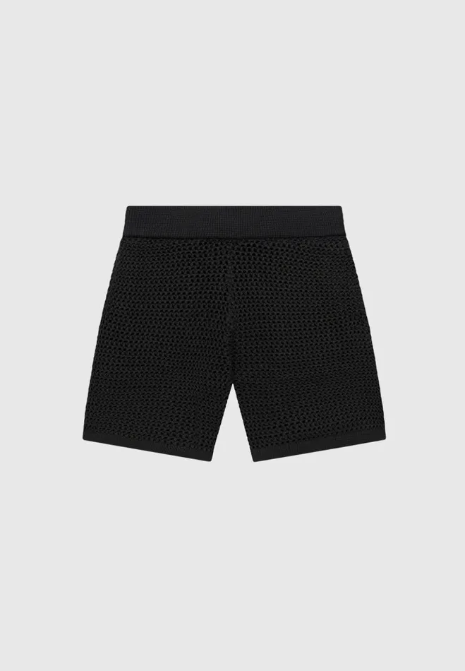 Manire De Voir Short Sets Manire De Voir Man Crochet Knit Shorts 8211 Black