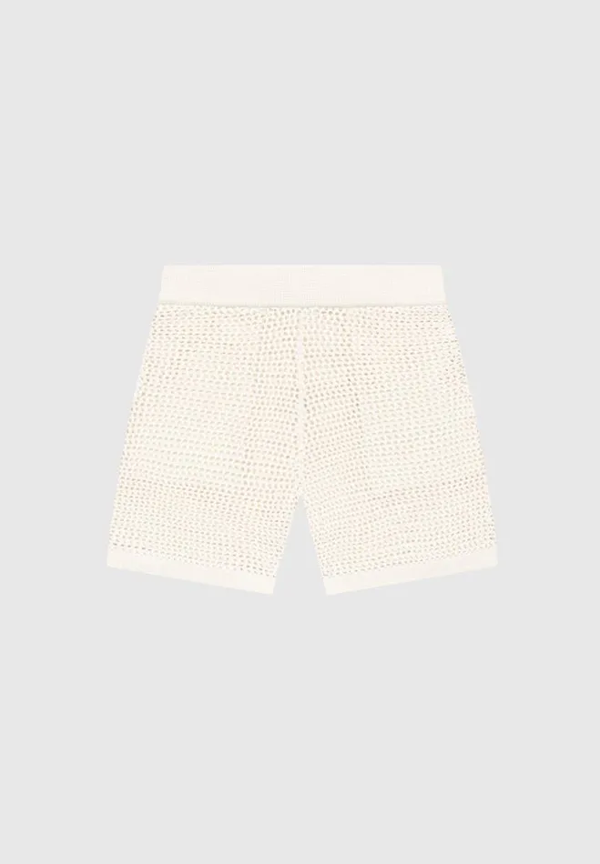 Manire De Voir Short Sets Manire De Voir Man Crochet Knit Shorts 8211 Cream