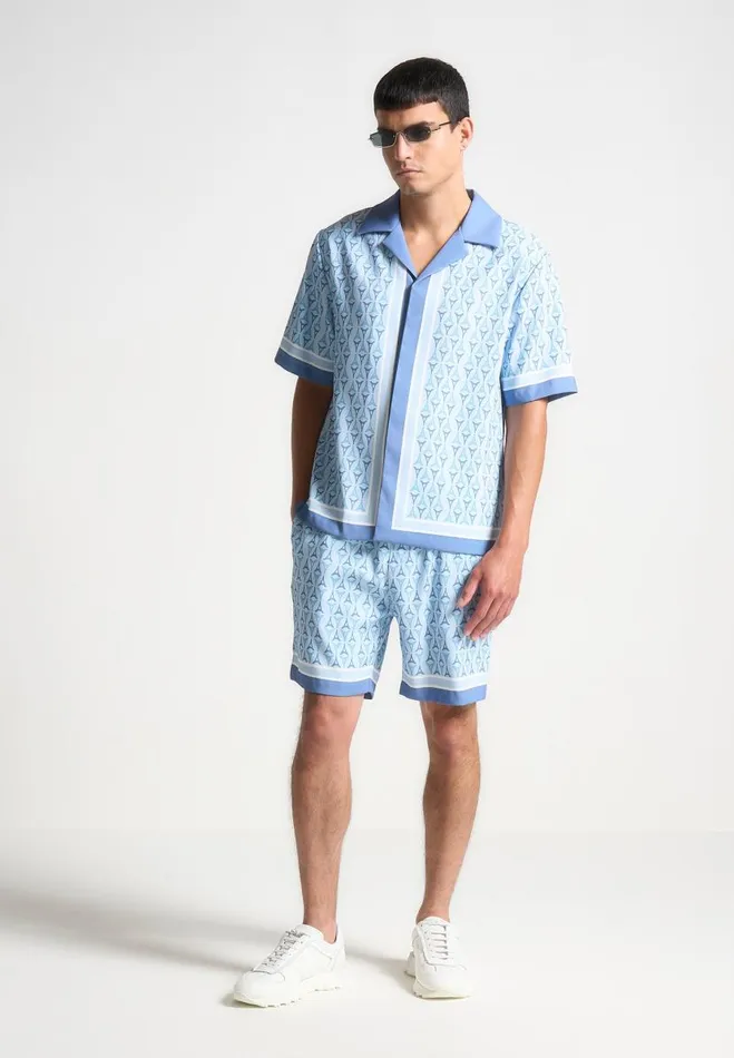 Manire De Voir Short Sets Manire De Voir Man Eiffel Monogram Shorts 8211 Blue Manire De Voir Short Sets Manire De Voir Man Eiffel Monogram Shorts 8211 Blue