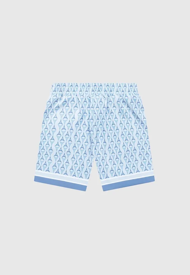 Manire De Voir Short Sets Manire De Voir Man Eiffel Monogram Shorts 8211 Blue