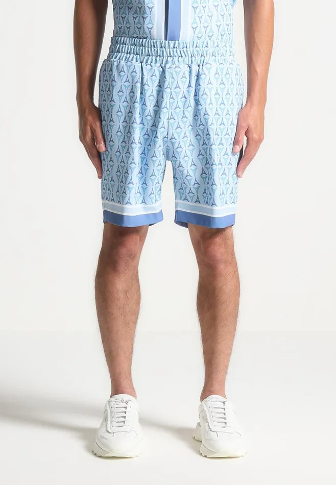 Manire De Voir Short Sets Manire De Voir Man Eiffel Monogram Shorts 8211 Blue