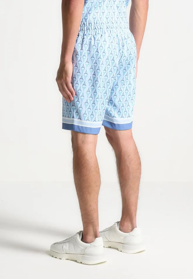 Manire De Voir Short Sets Manire De Voir Man Eiffel Monogram Shorts 8211 Blue