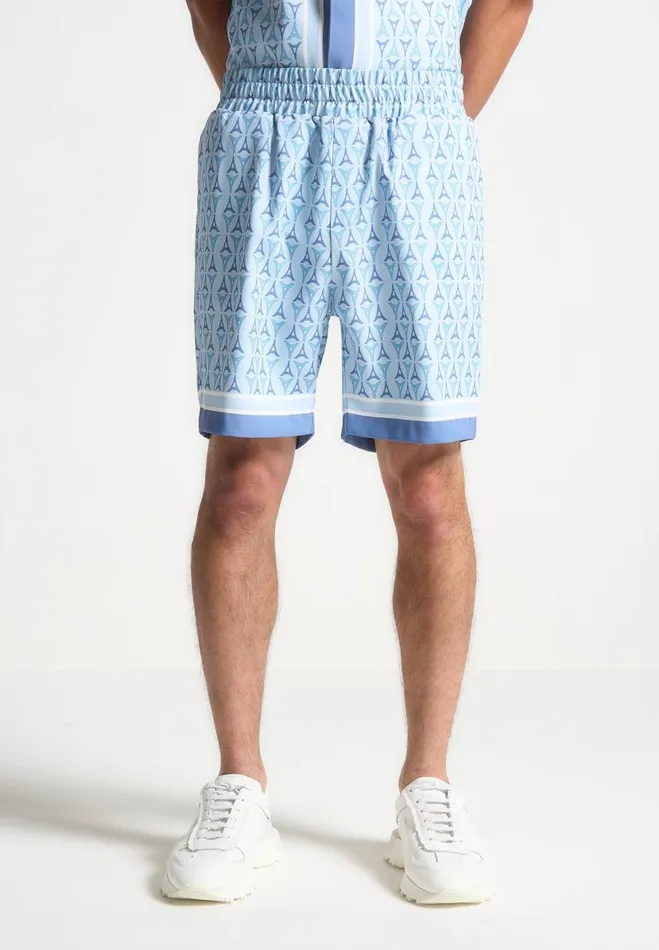 Manire De Voir Short Sets Manire De Voir Man Eiffel Monogram Shorts 8211 Blue