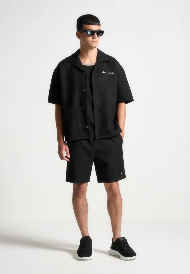 Manire De Voir Short Sets Manire De Voir Man Eiffel Twill Shorts 8211 Black
