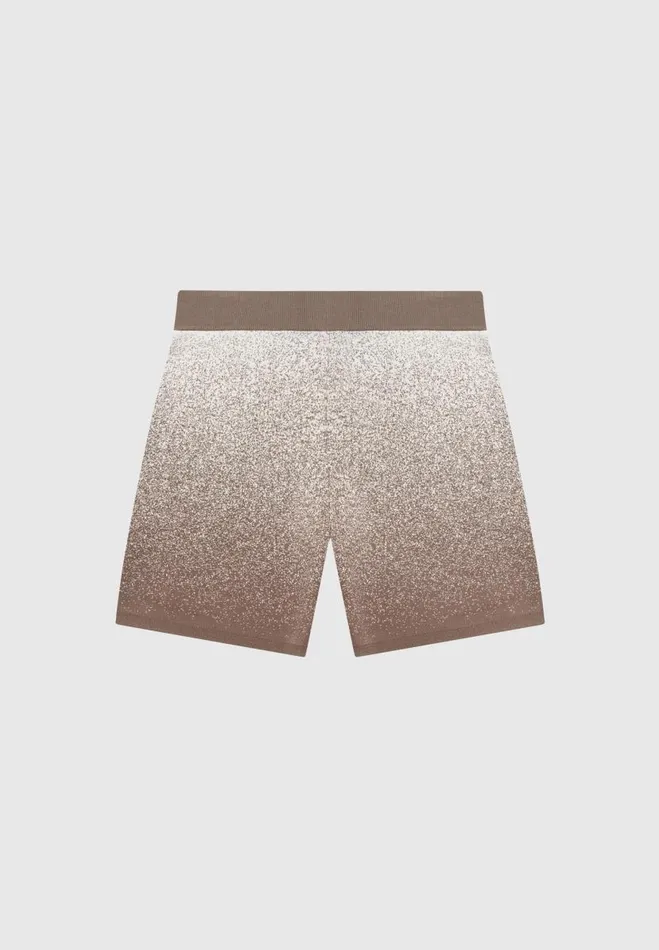 Manire De Voir Short Sets Manire De Voir Man Ombr Knit Shorts 8211 TaupeWhite