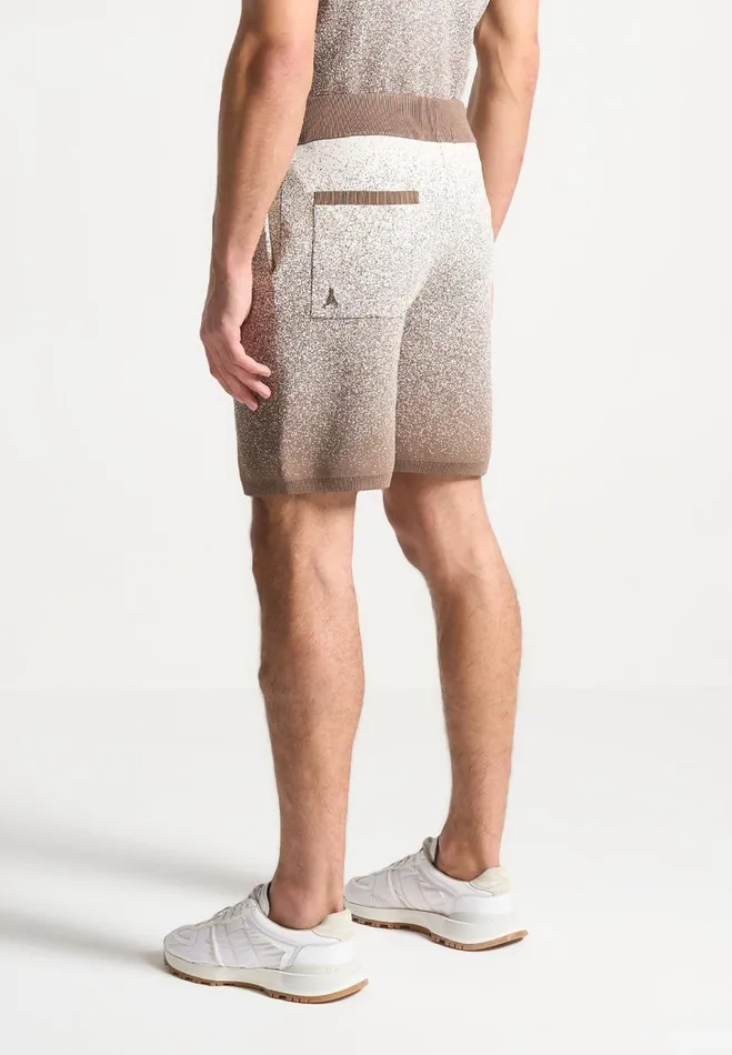Manire De Voir Short Sets Manire De Voir Man Ombr Knit Shorts 8211 TaupeWhite