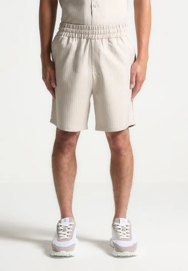 Manire De Voir Short Sets Manire De Voir Man Pinstripe Shorts 8211 Beige