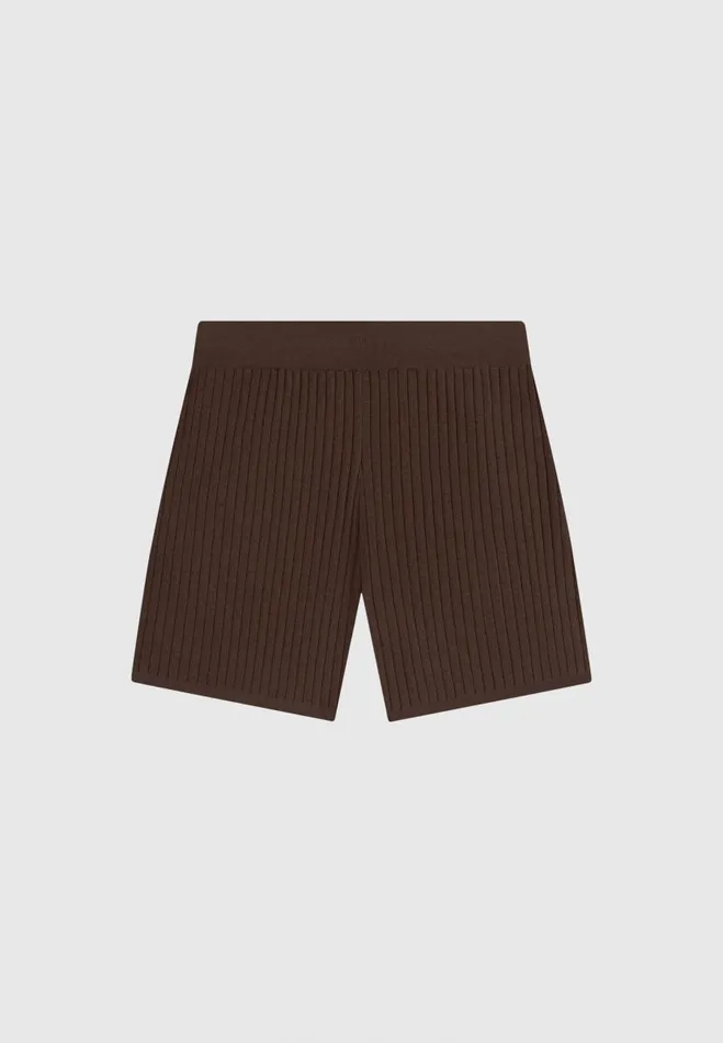 Manire De Voir Short Sets Manire De Voir Man Ribbed Knit Shorts 8211 Brown