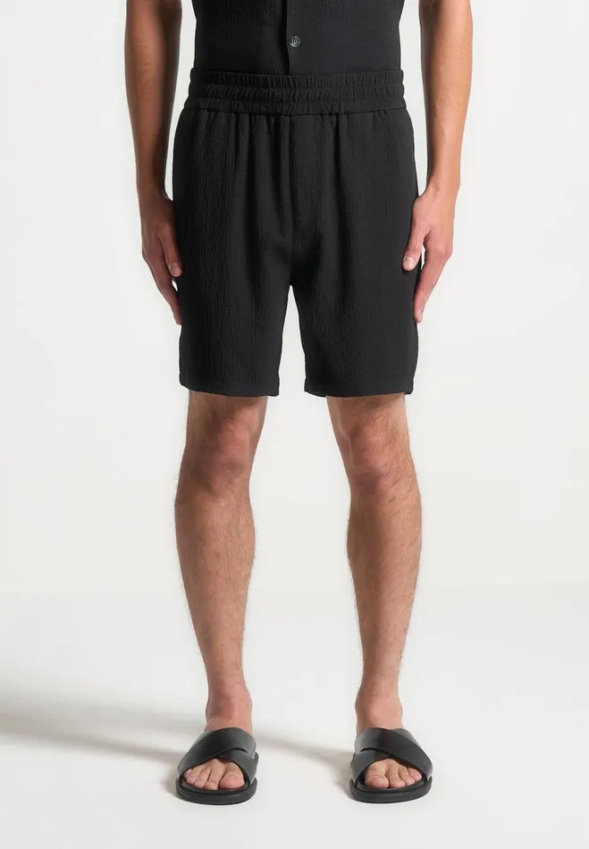 Manire De Voir Short Sets Manire De Voir Man Seersucker Shorts 8211 Black