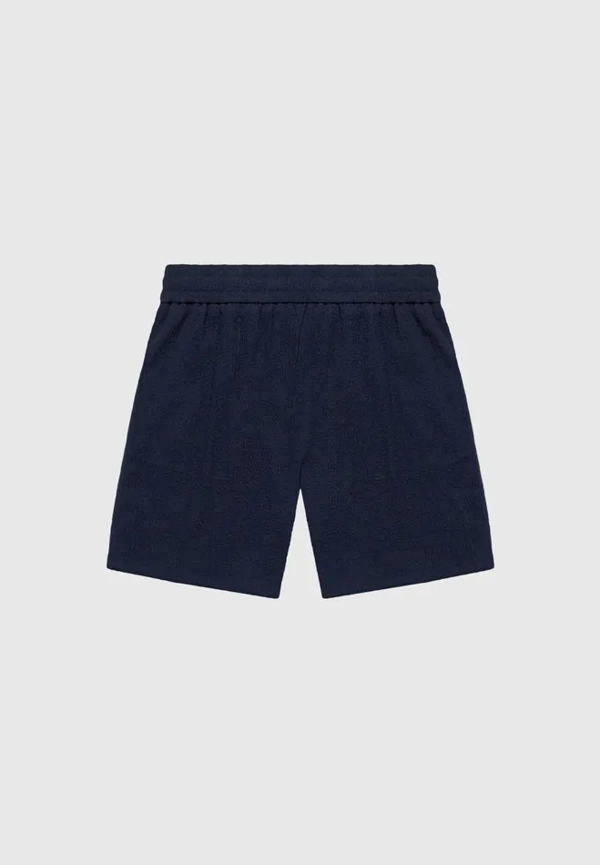 Manire De Voir Short Sets Manire De Voir Man Seersucker Shorts 8211 Navy