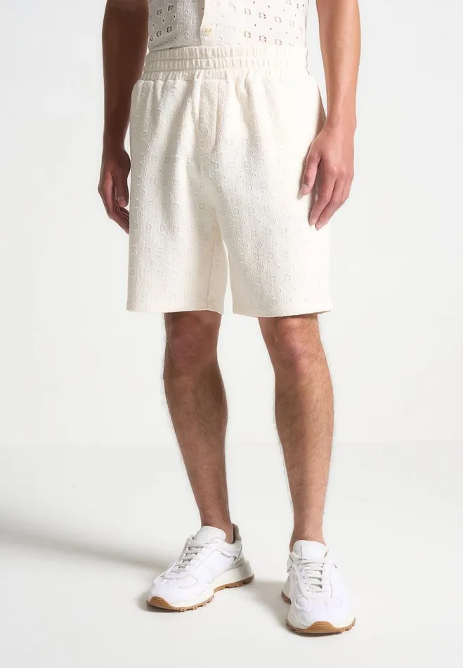 Manire De Voir Short Sets Manire De Voir Man Textured Shorts 8211 Cream