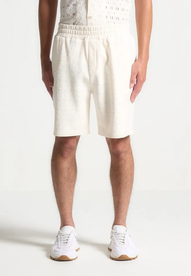 Manire De Voir Short Sets Manire De Voir Man Textured Shorts 8211 Cream
