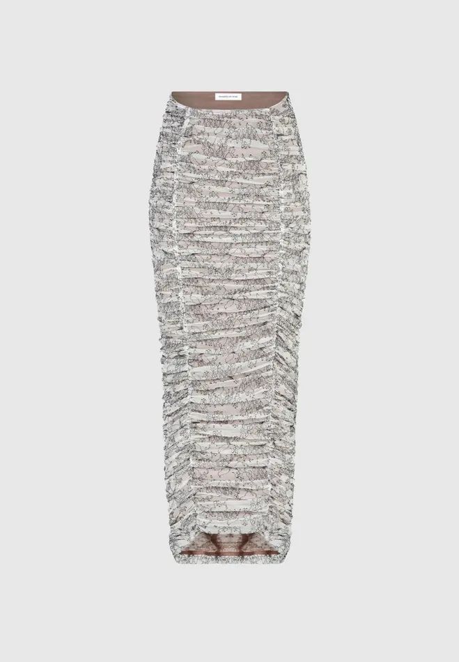 Manire De Voir Skirts Manire De Voir Woman Ruched Lace Asymmetric Midaxi Skirt 8211 Off White