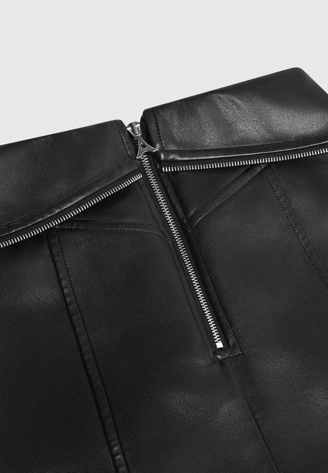 Manire De Voir Skirts Manire De Voir Woman Vegan Leather Biker Mini Skirt 8211 Black