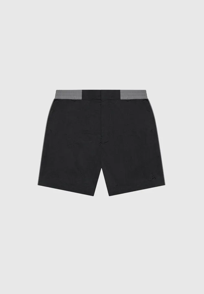 Manire De Voir Swim Manire De Voir Man Contrast Waistband Swim Shorts 8211 BlackGrey