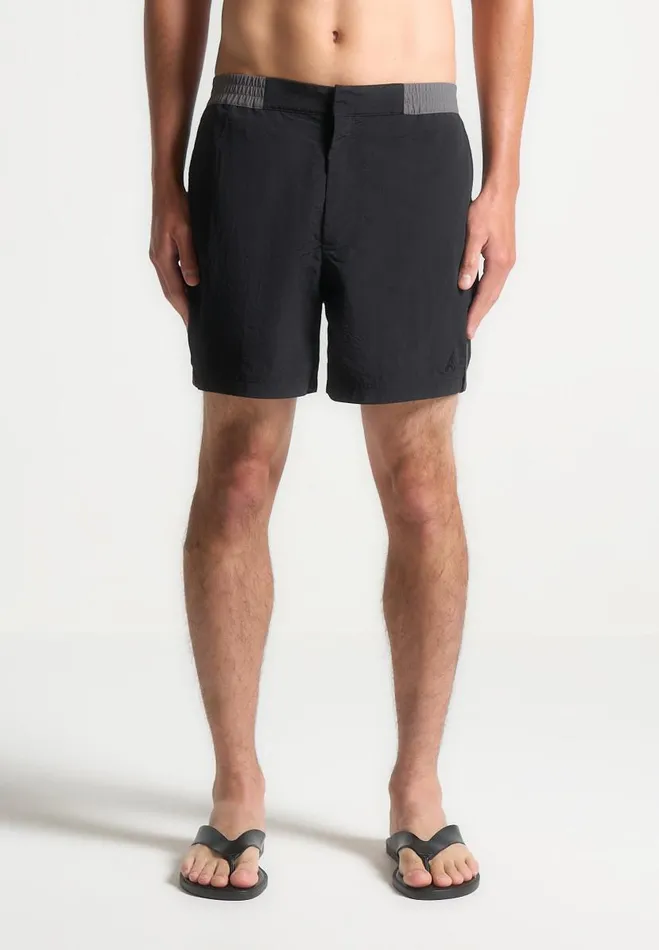 Manire De Voir Swim Manire De Voir Man Contrast Waistband Swim Shorts 8211 BlackGrey