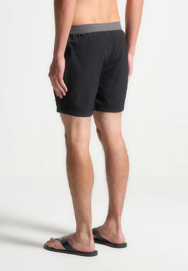 Manire De Voir Swim Manire De Voir Man Contrast Waistband Swim Shorts 8211 BlackGrey
