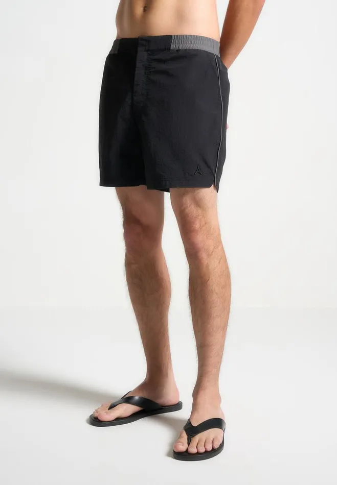 Manire De Voir Swim Manire De Voir Man Contrast Waistband Swim Shorts 8211 BlackGrey