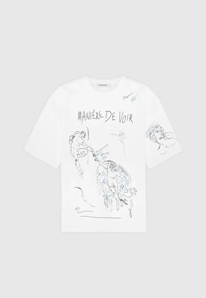 Manire De Voir TShirts and Tops Manire De Voir Man Graffiti TShirt 8211 White