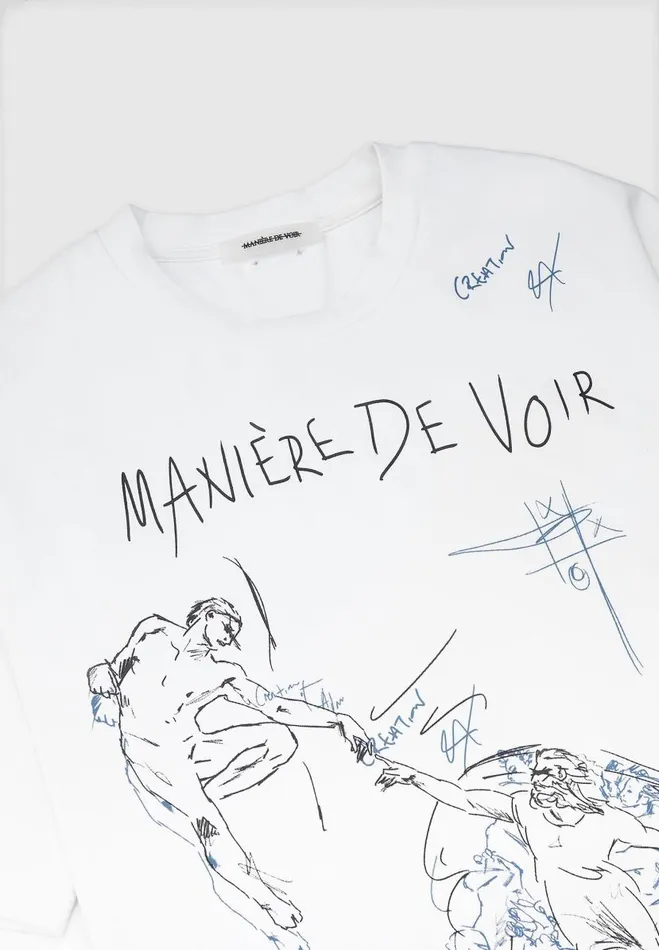 Manire De Voir TShirts and Tops Manire De Voir Man Graffiti TShirt 8211 White
